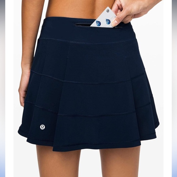 Lululemon True Navy Blue Pace Rival Mid Rise Skirt Skort 8 - Picture 4 of 15